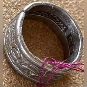 Vintage Men’s Wedding Band Ring “Costellano” Embossed Floral Matte sz10-10.25